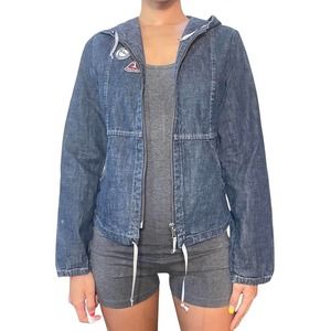 Vintage 2000s max & co denim hooded jacket (XS-S)